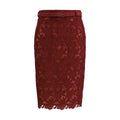 Self-Portrait Self-Portrait Bordeaux Polyester Midi Skirt