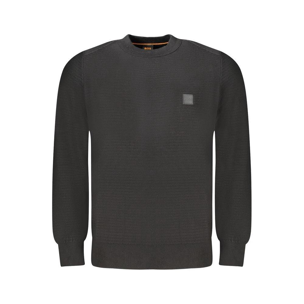 Hugo Boss Black Cotton Men Sweater Hugo Boss