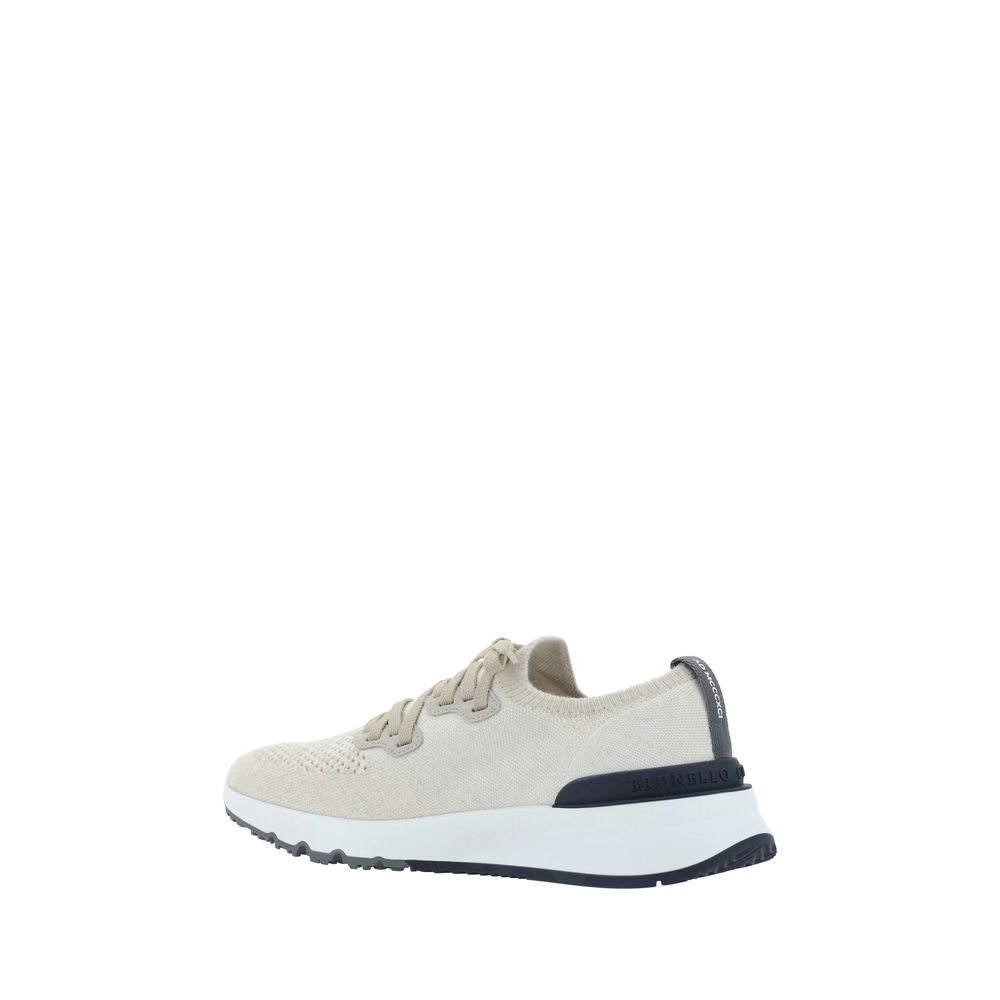 Baskets de sport en coton blanc Brunello Cucinelli