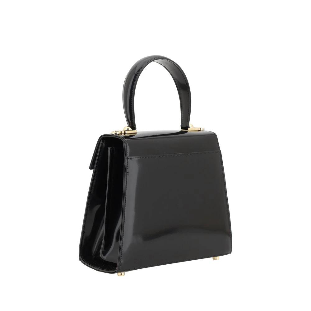Ferragamo Black Calf Leather Bos Taurus Handbag by Ferragamo