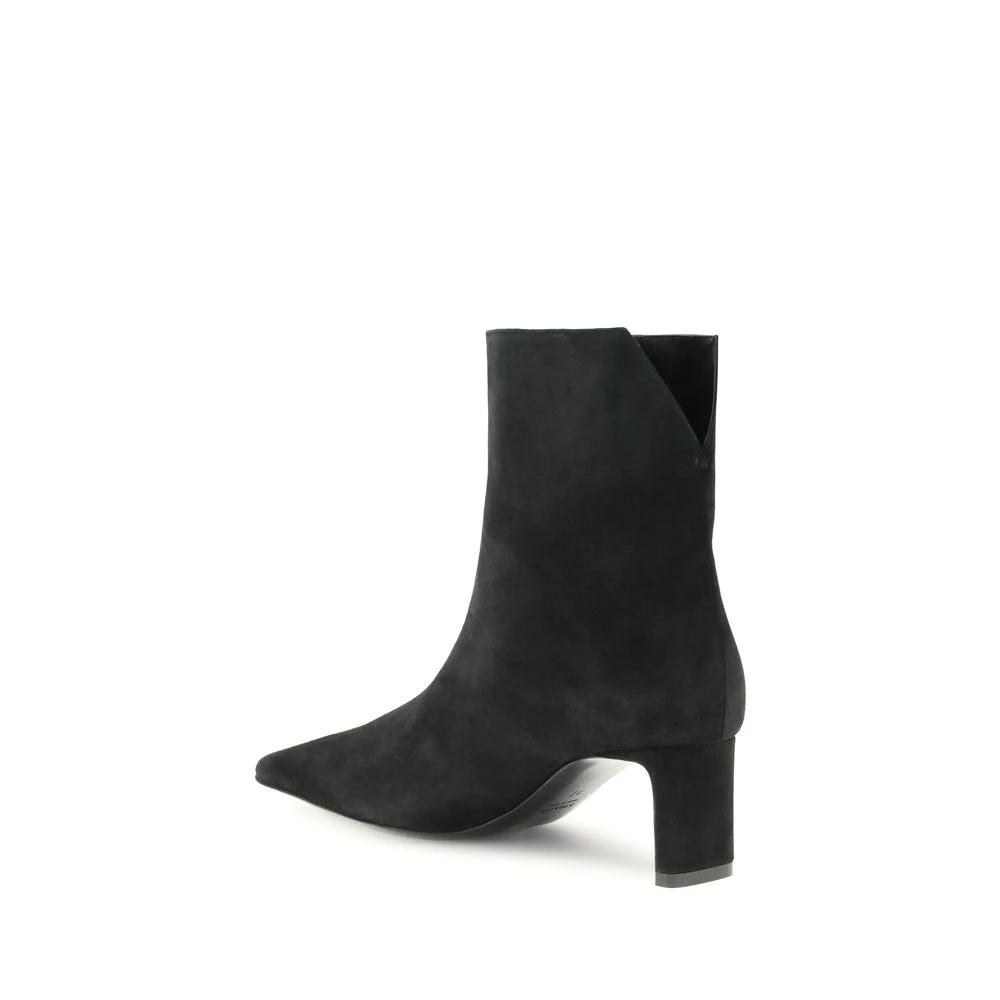 Khaite Black Calf Leather Bos Taurus Ankle Boots