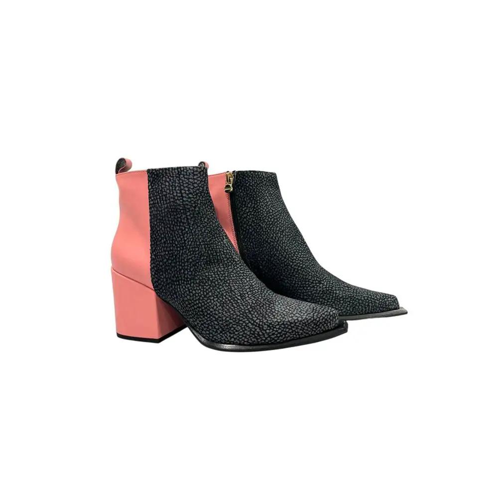 Bottes pour femmes en cuir véritable rose bourbonien
