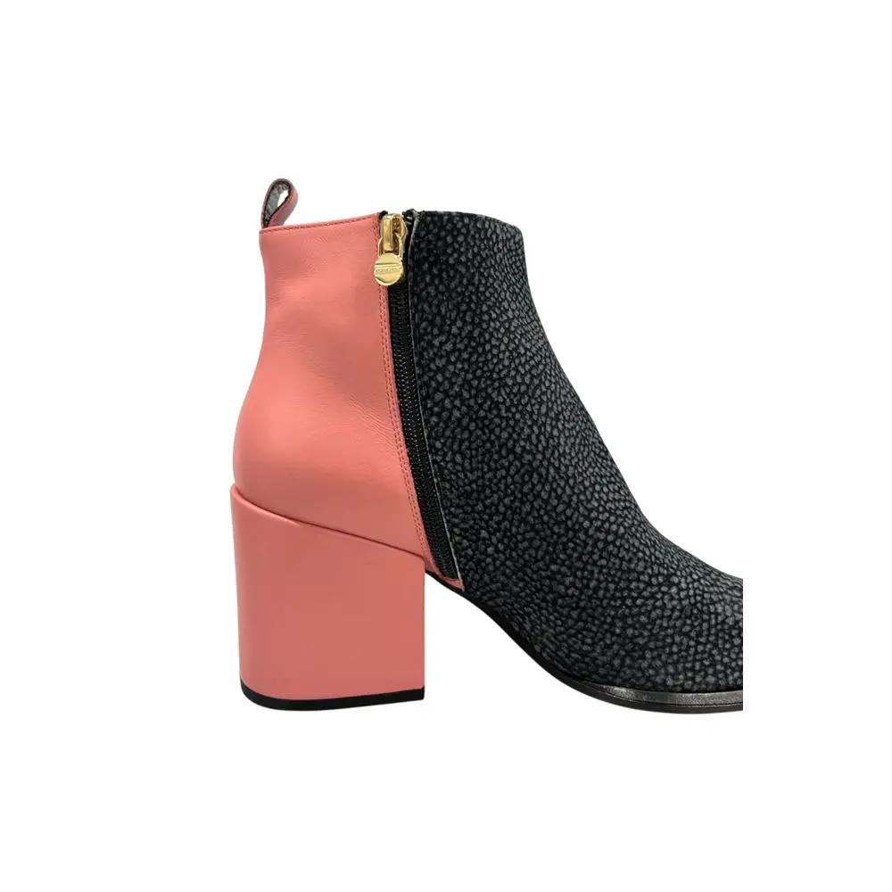 Bottes pour femmes en cuir véritable rose bourbonien
