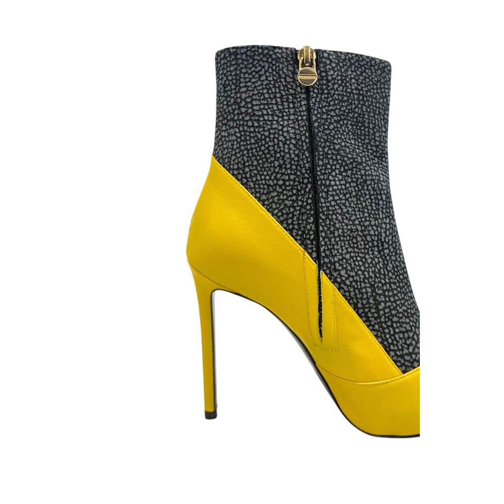 Bottes pour femmes en cuir véritable jaune Borbonese