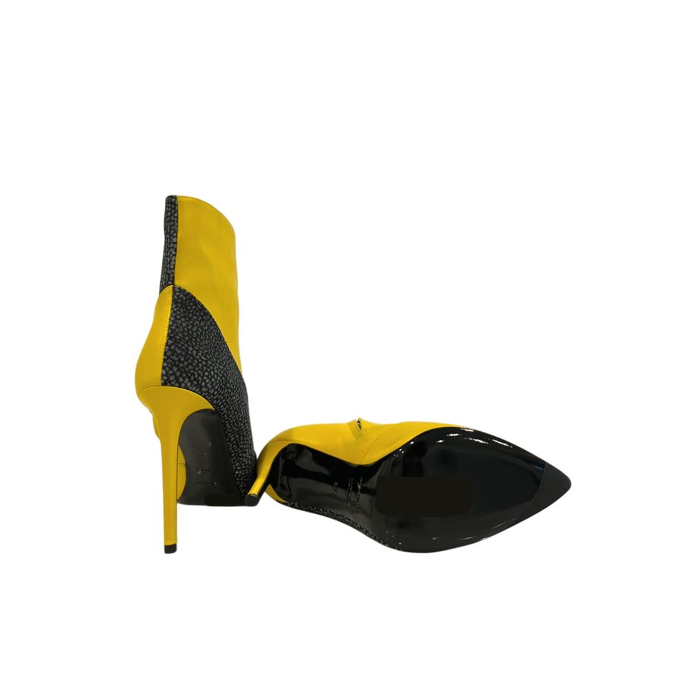 Bottes pour femmes en cuir véritable jaune Borbonese