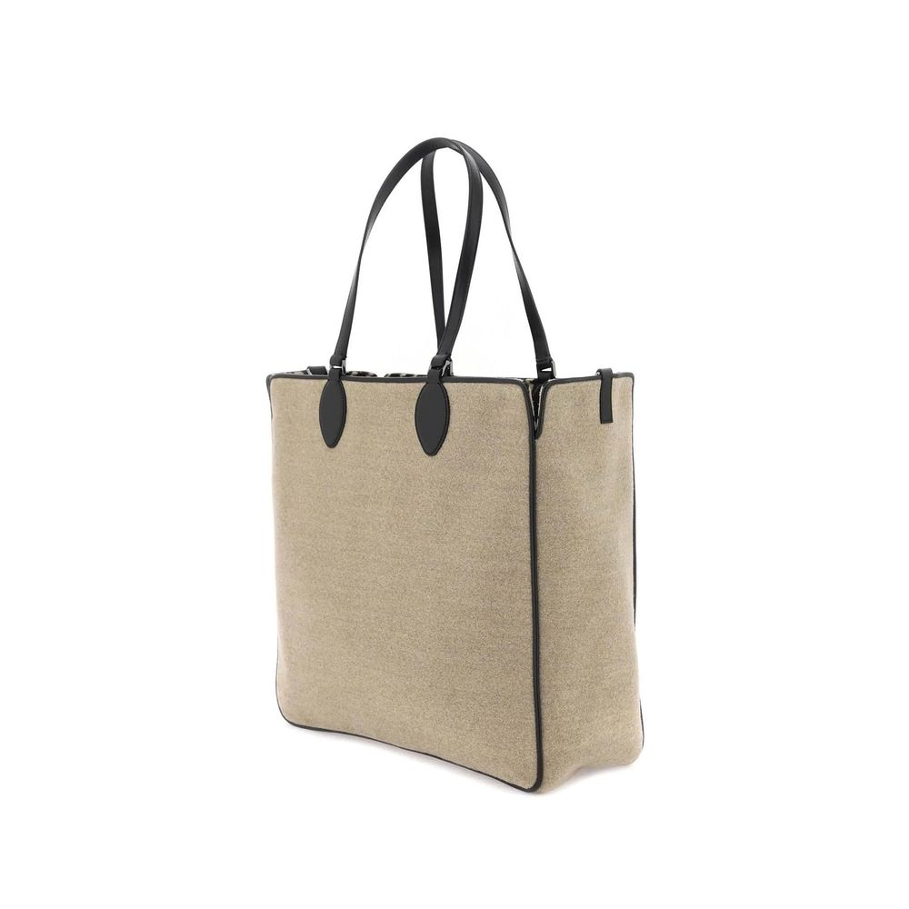 Valentino Garavani Beige Wool Tote Bag