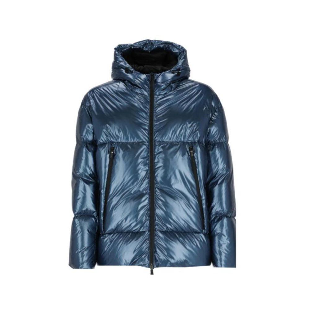 Herno Blue Polyamide Full-Length Jacket by Herno