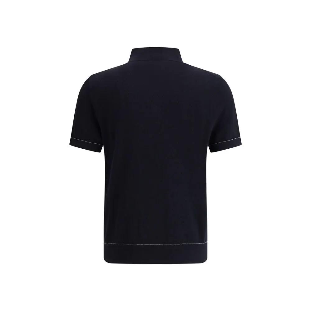 Polo Brioni en coton noir