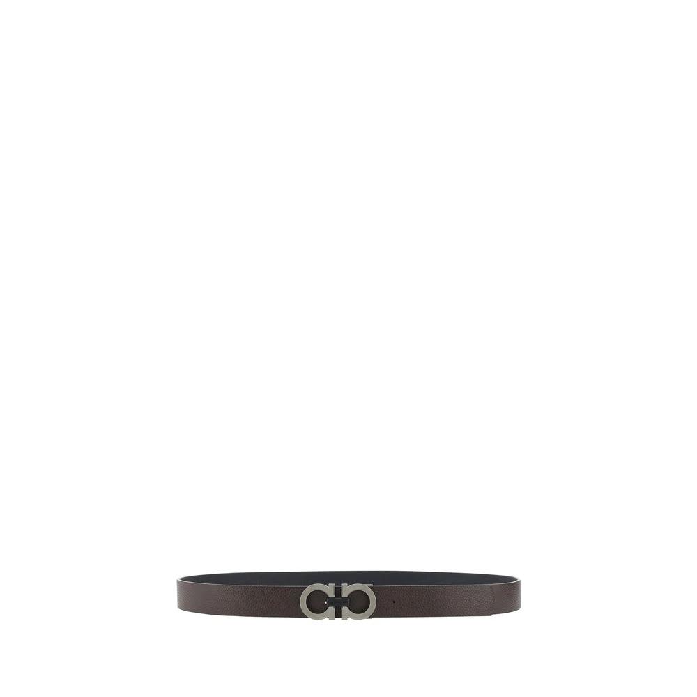 Ferragamo Black Calf Leather Bos Taurus Regular Belt by Ferragamo