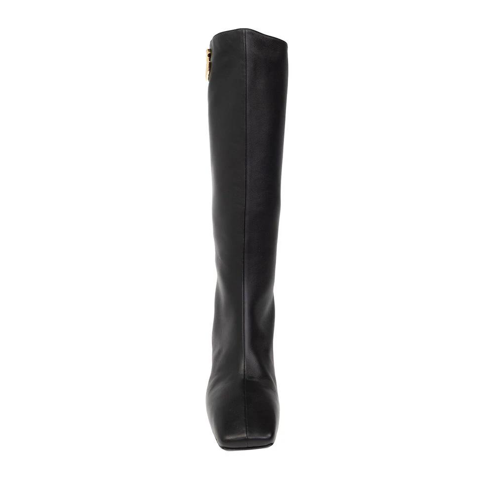 Dolce & Gabbana Black Calfskin High Heel Boots by Dolce & Gabbana