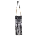 Versace Black And White Leather And Textile Shoulder Bag by Versace