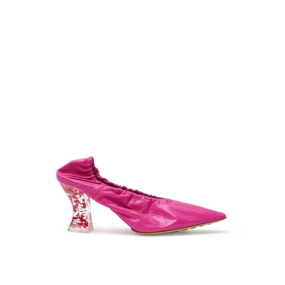 Bottega Veneta Fuchsia Leather Slippers by Bottega Veneta