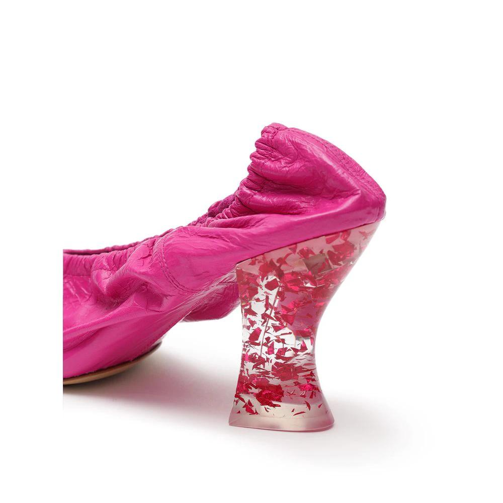 Bottega Veneta Fuchsia Leather Slippers by Bottega Veneta