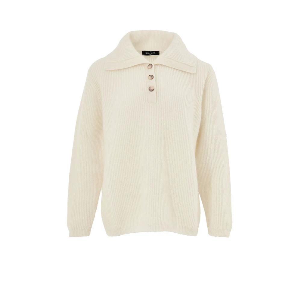 Gran Sasso White Wool Polo Shirt