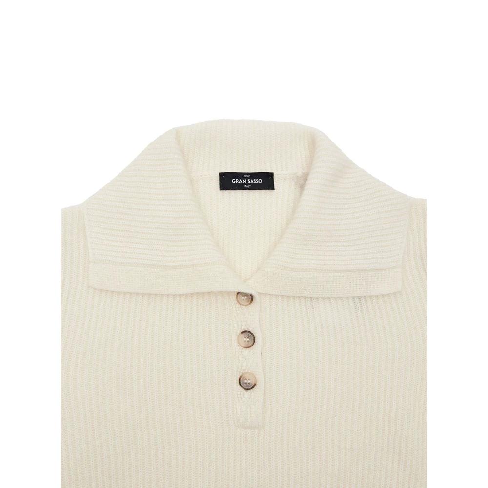 Gran Sasso White Wool Polo Shirt