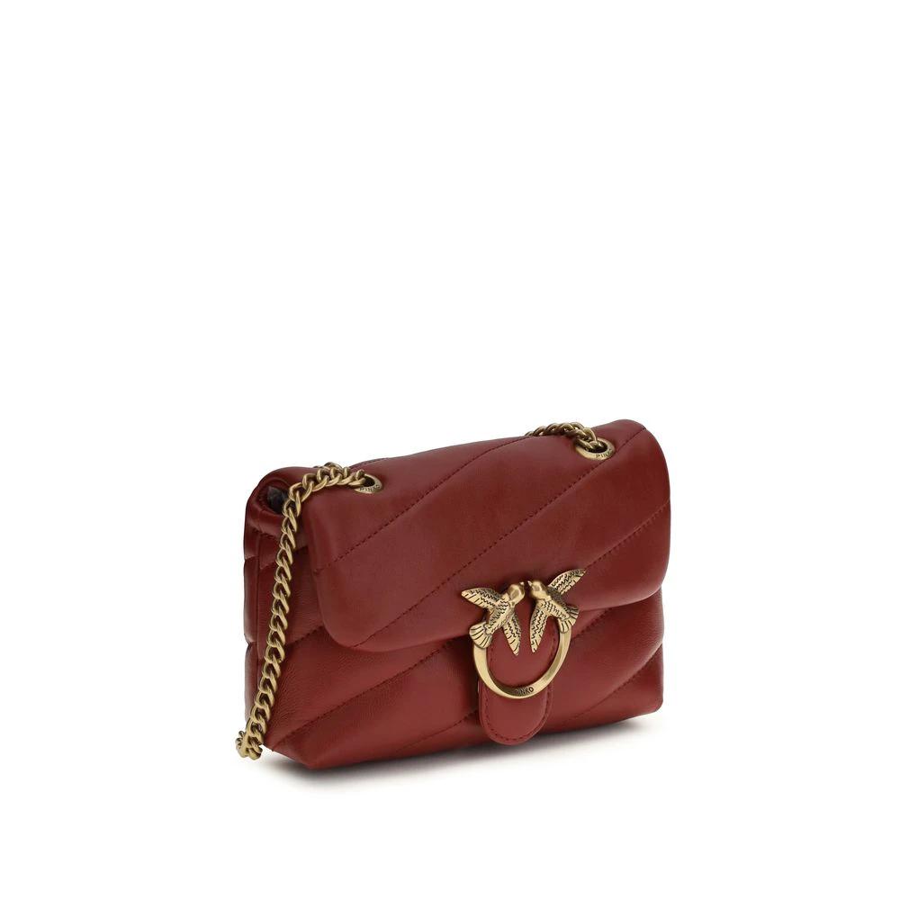 PINKO Bordeaux Calf Leather Bos Taurus Shoulder Bag by PINKO