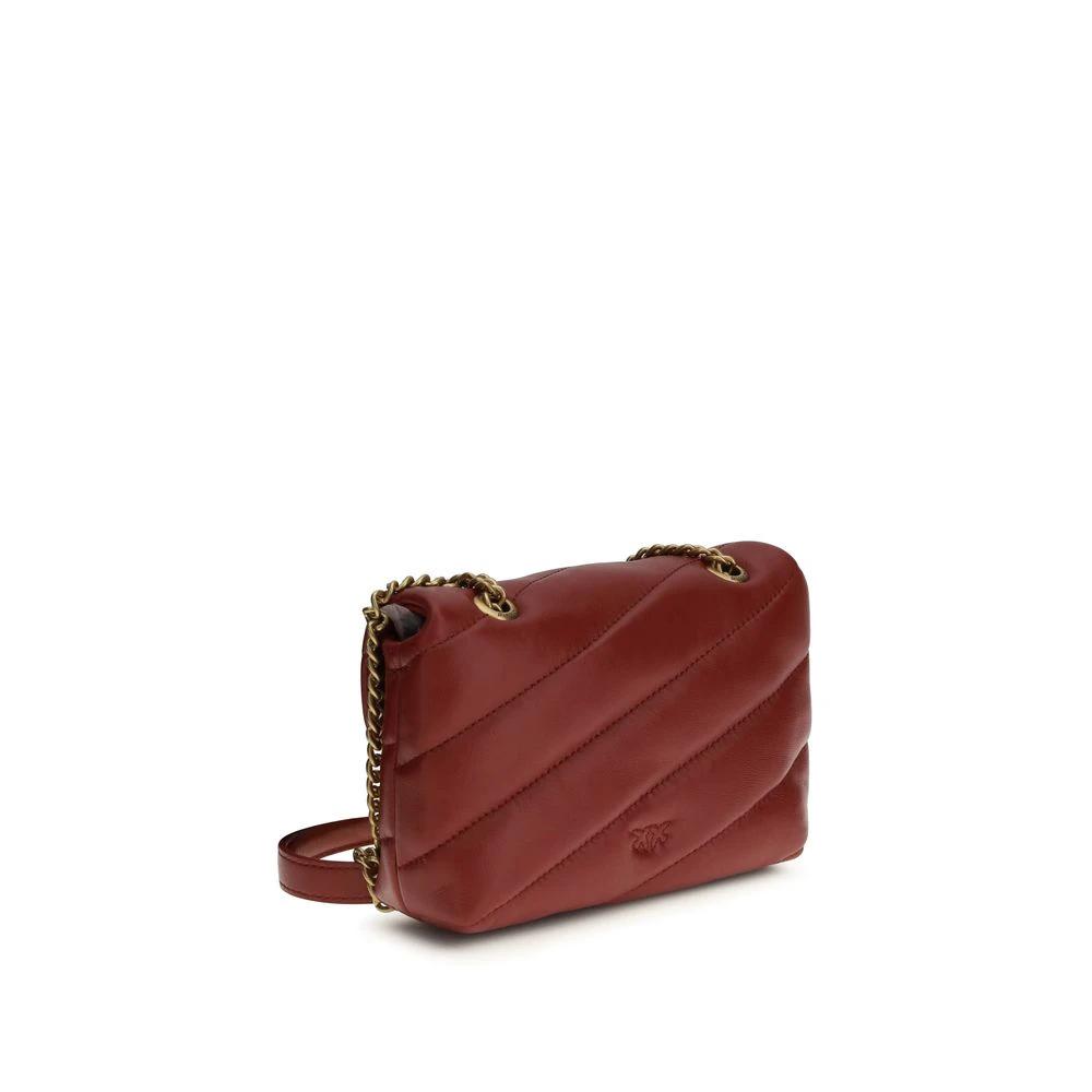 PINKO Bordeaux Calf Leather Bos Taurus Shoulder Bag by PINKO