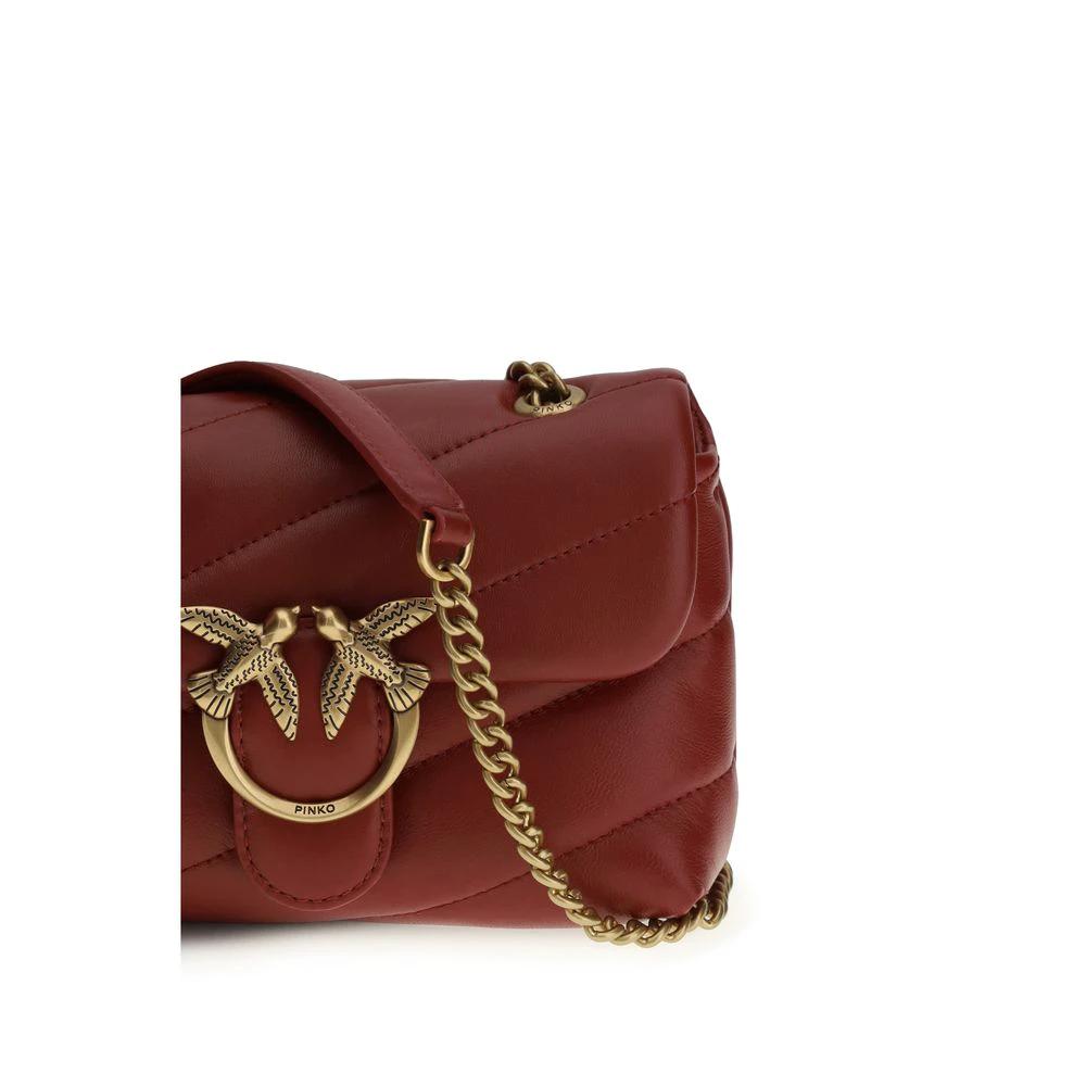 PINKO Bordeaux Calf Leather Bos Taurus Shoulder Bag by PINKO