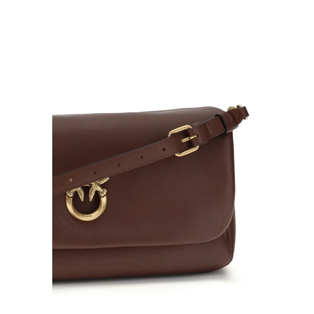 PINKO Brown Calf Leather Bos Taurus Shoulder Bag by PINKO