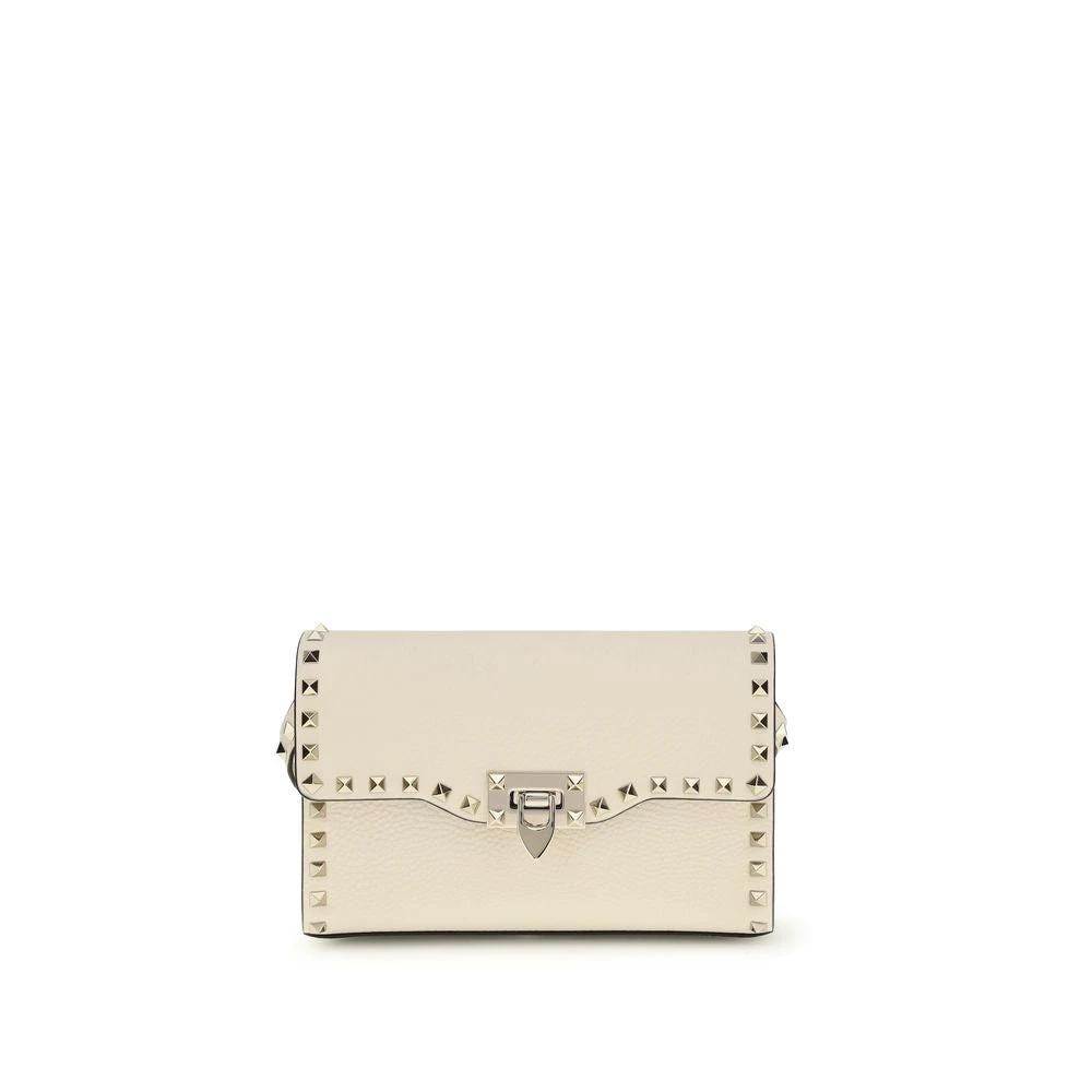 Sac bandoulière Valentino Garavani Bos Taurus en cuir de veau beige