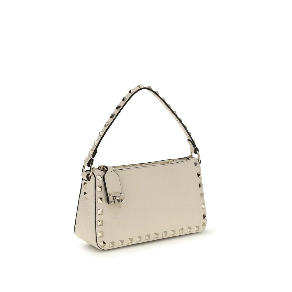 Valentino Garavani Beige Calf Leather Bos Taurus Shoulder Bag by Valentino Garavani