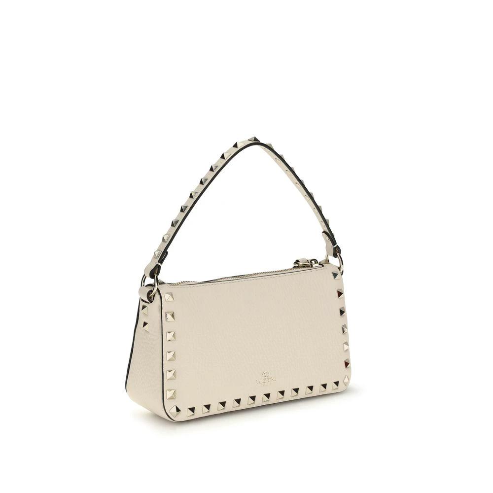 Valentino Garavani Beige Calf Leather Bos Taurus Shoulder Bag by Valentino Garavani