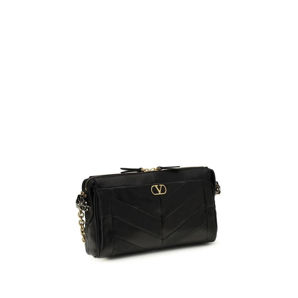 Valentino Garavani Black Lamb Ovis Aries Aries Shoulder Bag by Valentino Garavani