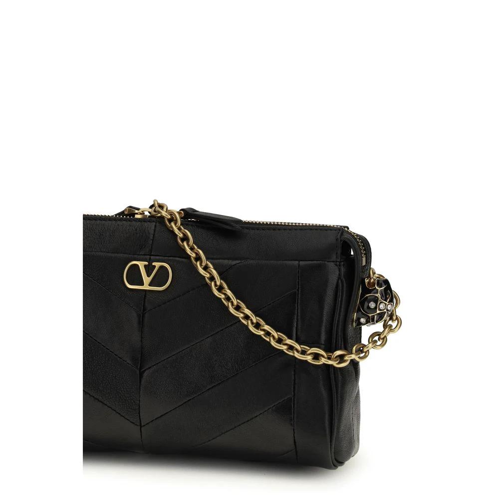 Valentino Garavani Black Lamb Ovis Aries Aries Shoulder Bag by Valentino Garavani