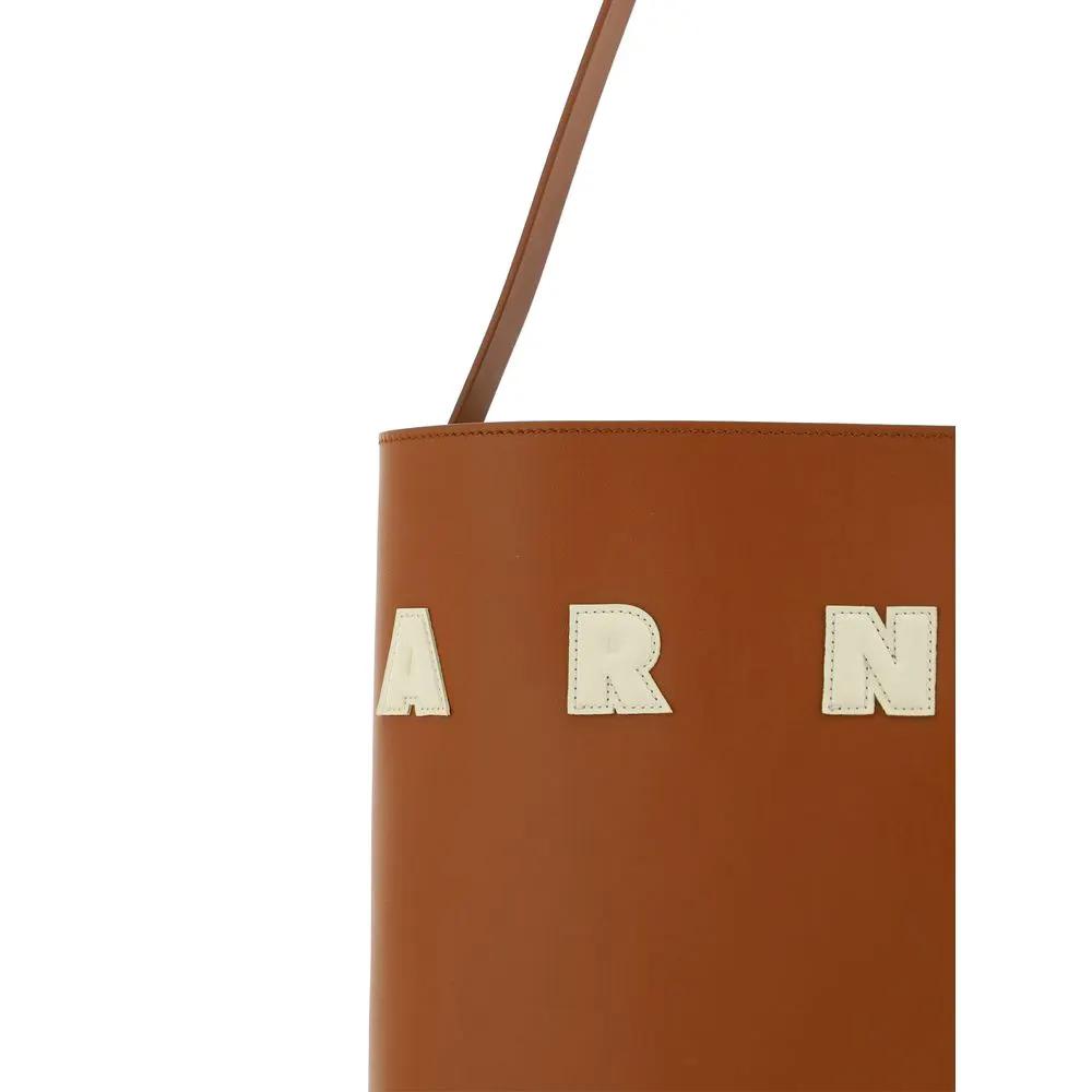 Sac bandoulière Marni Bos Taurus en cuir de veau marron