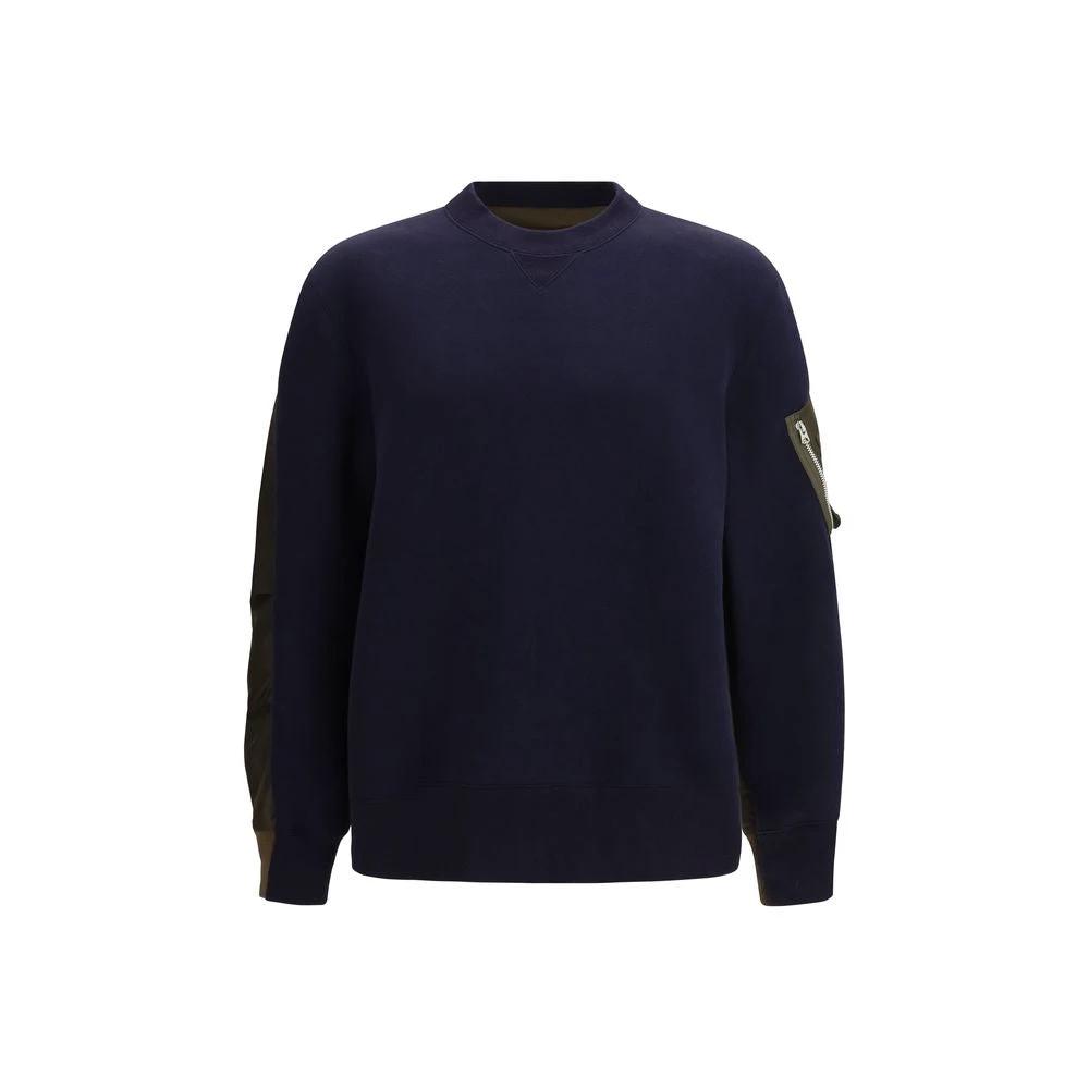 Sweat-shirt en coton bleu Sacai