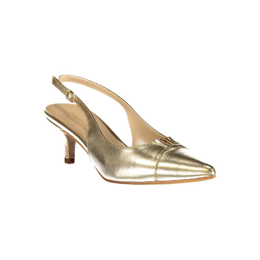 Twinset Gold Leather Women's Sandal Twinset