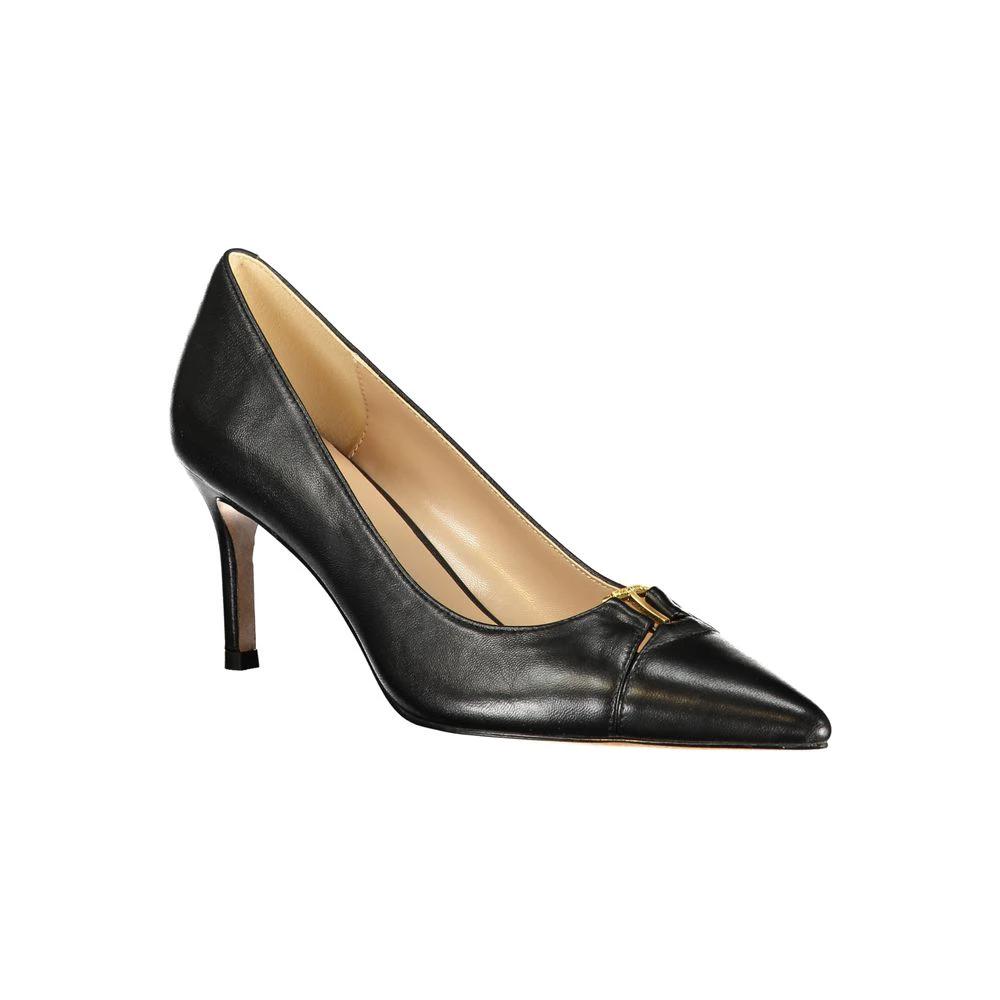 Twinset Black Leather Women Classic Shoe Twinset