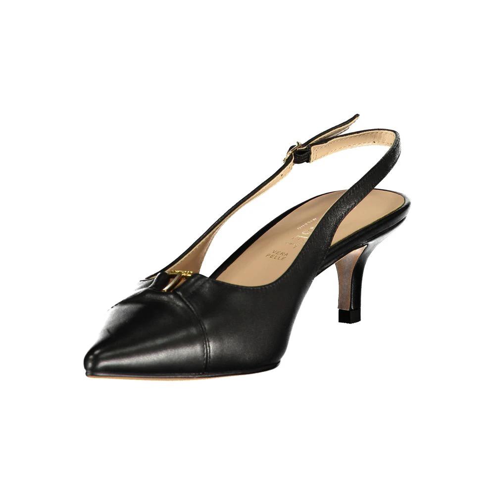 Sandales pour femmes en cuir noir Twinset