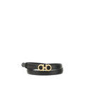 Ferragamo Brown Calf Leather Bos Taurus Thin Belt by Ferragamo
