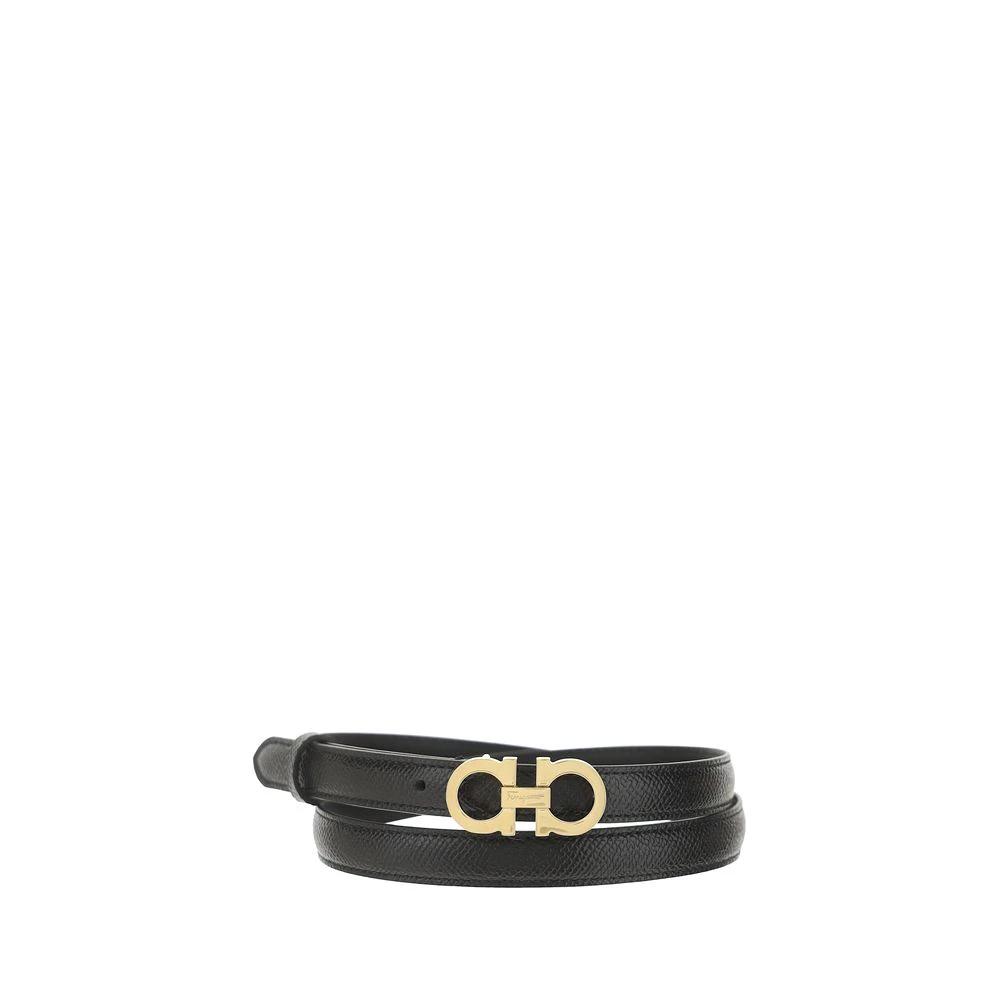 Ferragamo Brown Calf Leather Bos Taurus Thin Belt by Ferragamo