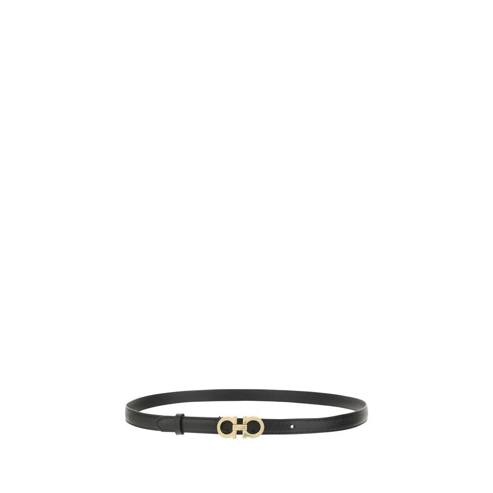 Ferragamo Brown Calf Leather Bos Taurus Thin Belt by Ferragamo