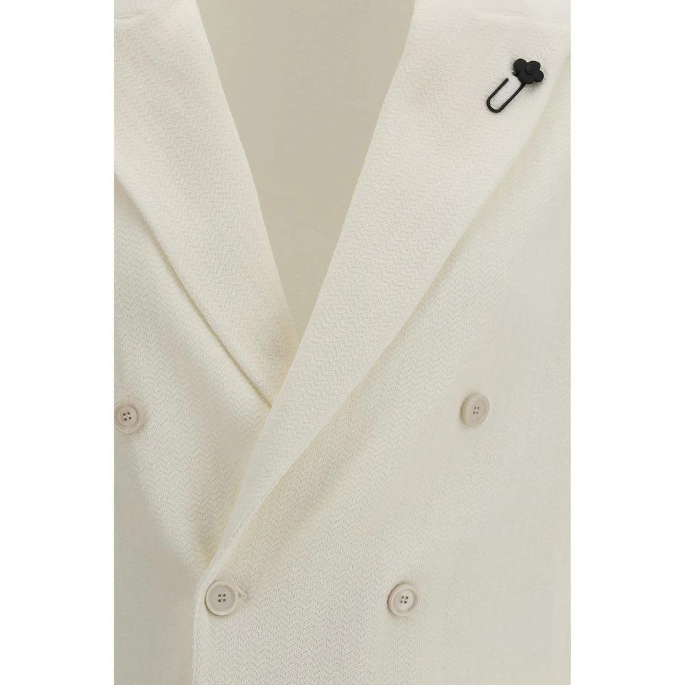Lardini White Cotton Blazer by Lardini