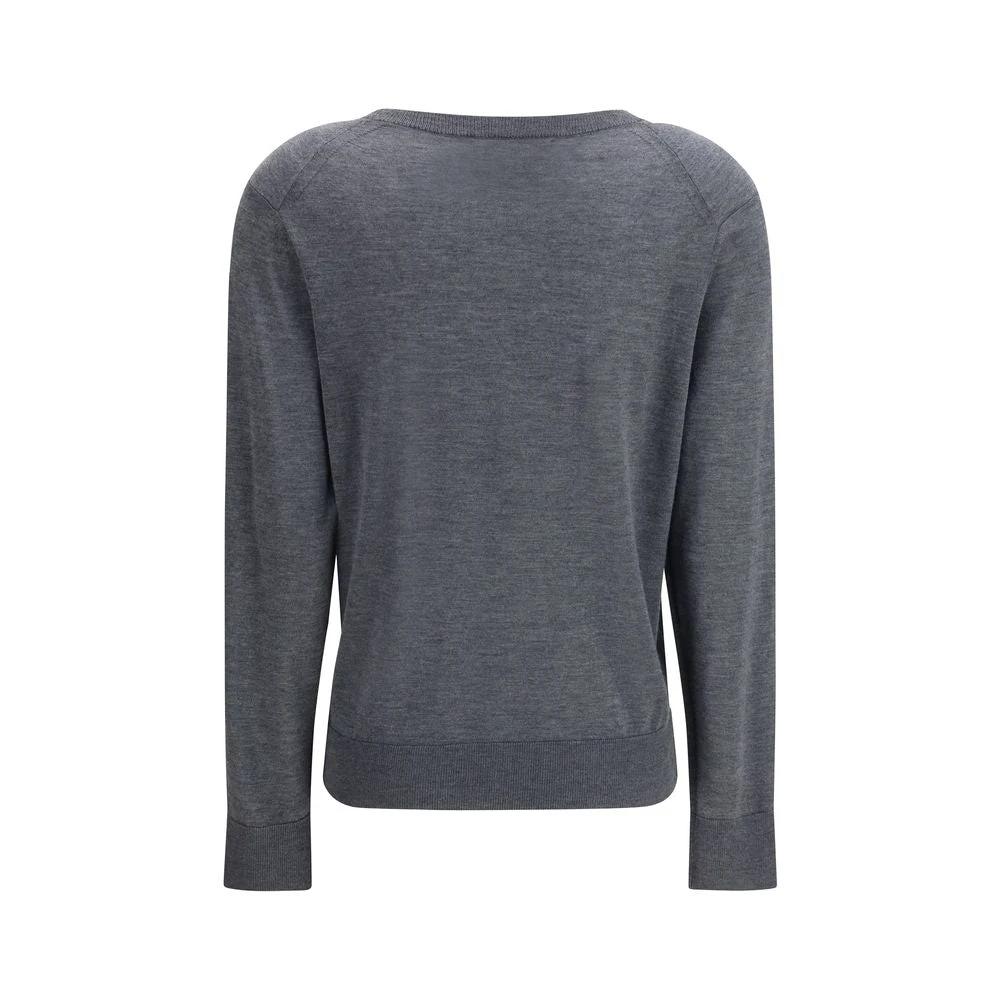 Loulou De Saison Gray Cashmere Cashmere Sweater by Loulou De Saison