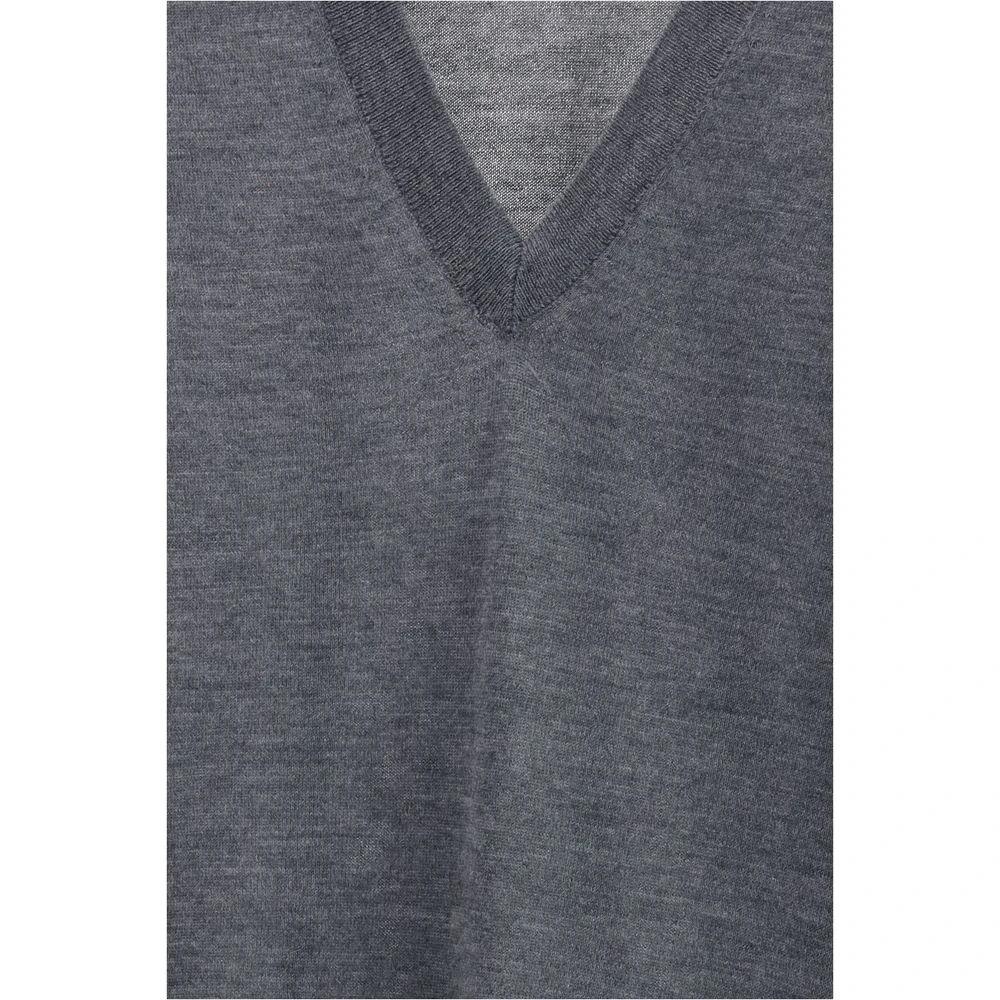 Loulou De Saison Gray Cashmere Cashmere Sweater by Loulou De Saison