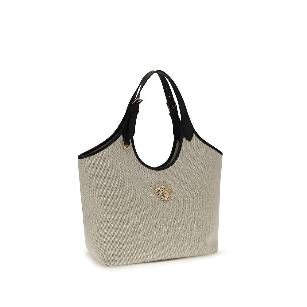 Sac bandoulière Versace en coton beige