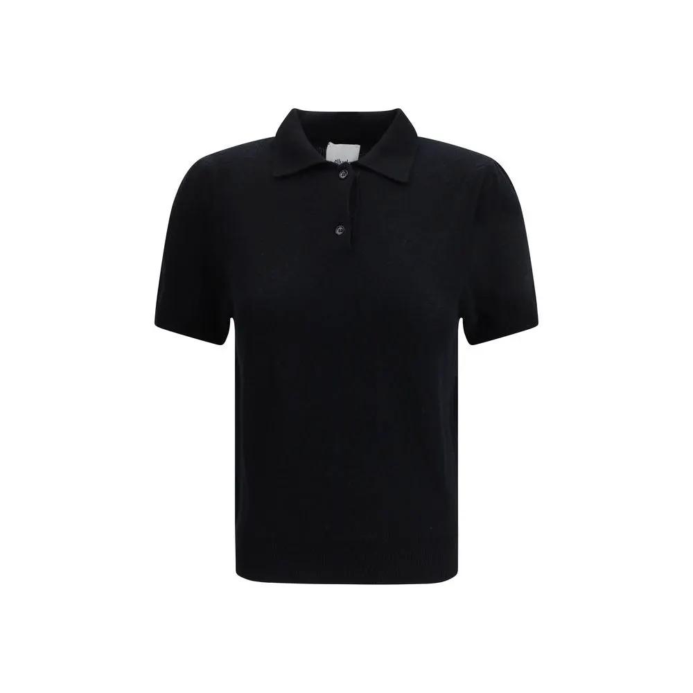 Allude Black Cashmere Polo Shirt