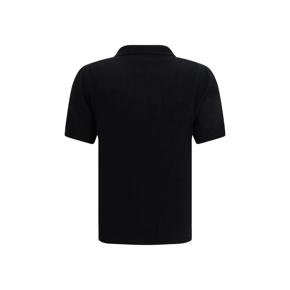 Allude Black Cashmere Polo Shirt