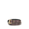 Women’s Black Leather Belt – Saint Laurent Cassandre Slim YSL Designer Belt