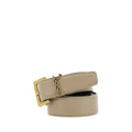Ceinture Saint Laurent Bos Taurus Regular en cuir de veau marron