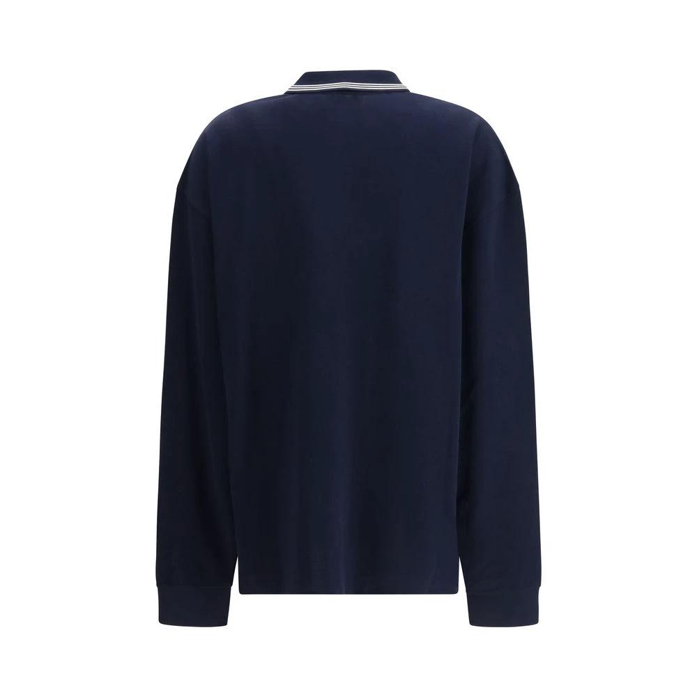 Polo bleu en coton Miu Miu
