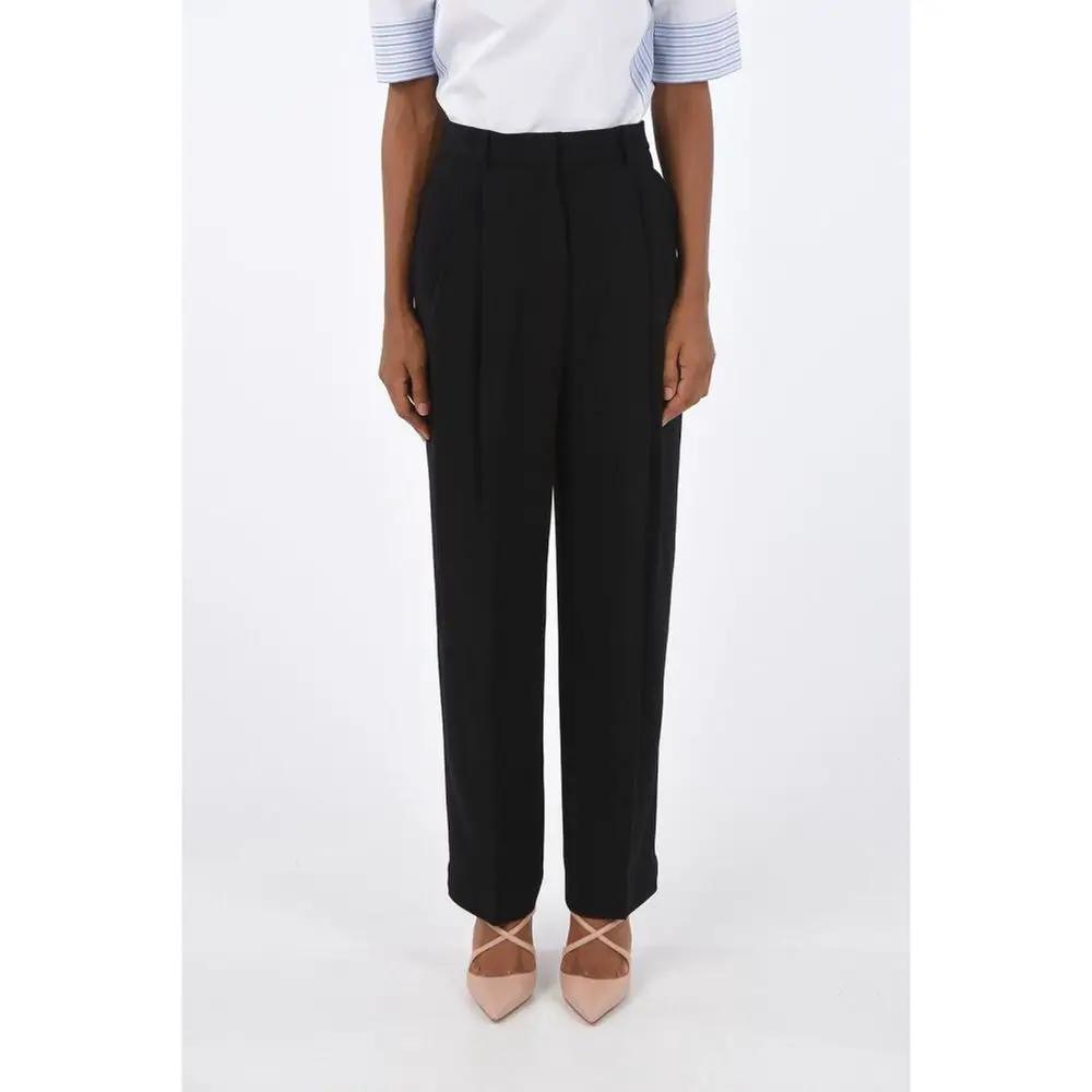 Pantalon noir taille haute femme – Tory Burch double plis élégant