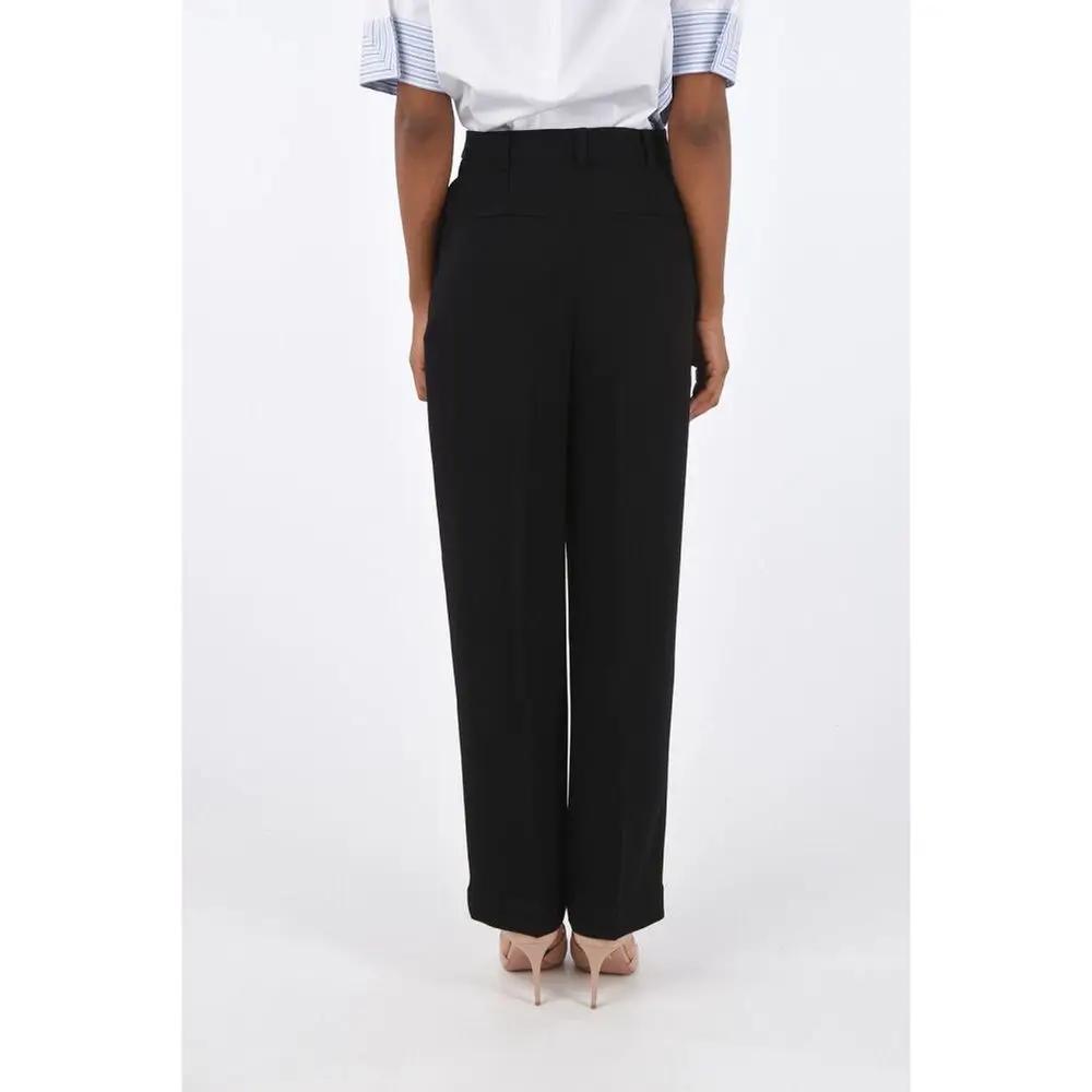 Pantalon noir taille haute femme – Tory Burch double plis élégant