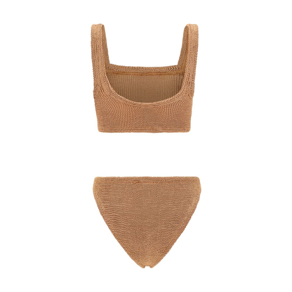 Maillot de bain une pièce en polyamide marron Hunza G