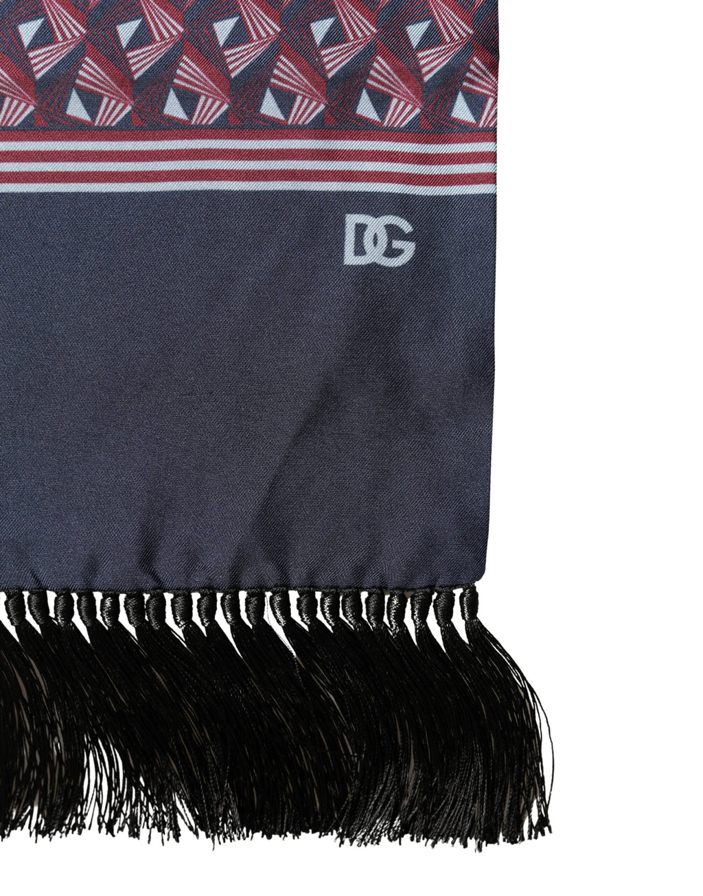 Dolce & Gabbana Multicolor Geometric Pattern Silk Fringe 142cm X 15cm Scarf by Dolce & Gabbana