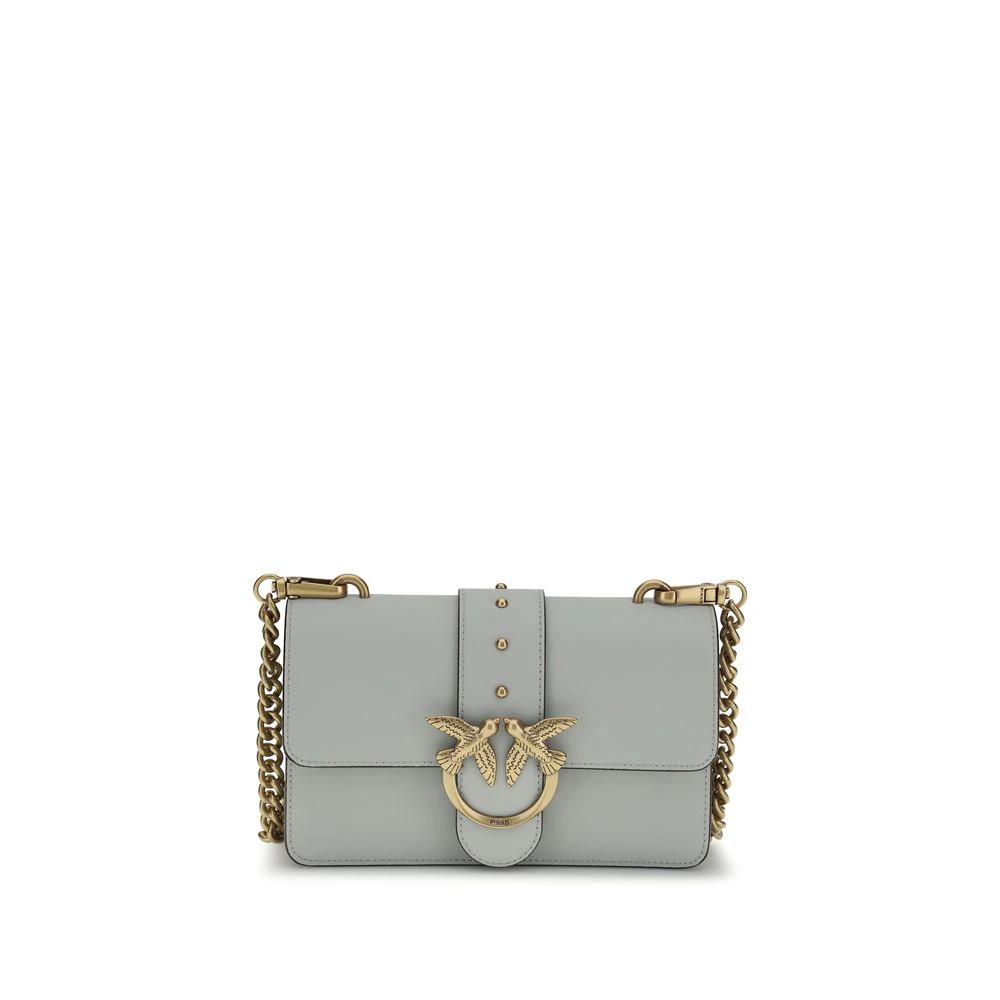 PINKO Gray Calf Leather Bos Taurus Shoulder Bag by PINKO